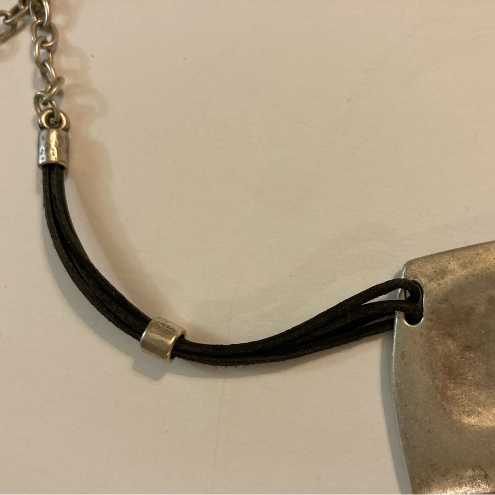 Silver Geometric Statement Necklace - image 3